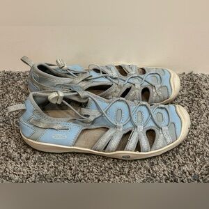 Keen Waterproof Hiking Sandals Light Blue and Silver Size 3Y
